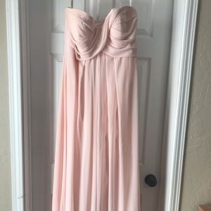Bill Levkoff strapless bridesmaid dress